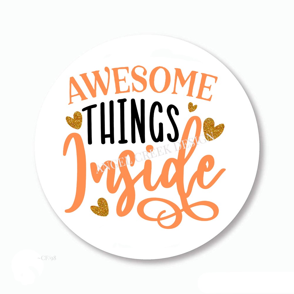 Awesome Things Inside Happy Mail Scrapbook Stickers Labels Envelope Seals Favors