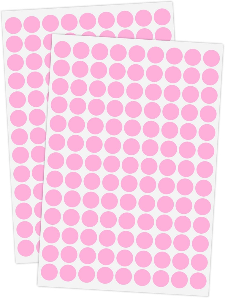 2340 PCS Pink Circle Dot Stickers 1/2″ round Yard Garage Sale Price Stickers Col