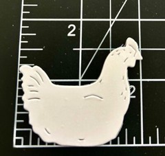 Barnyard Die Cuts * Chicken Trio * Twelve Sets * Black, White, Kraft or White