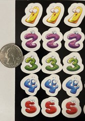FUNNY FACES NUMBER Stickers (30pc)Smiling•Math•Years•Birthday •School•Dates•Page