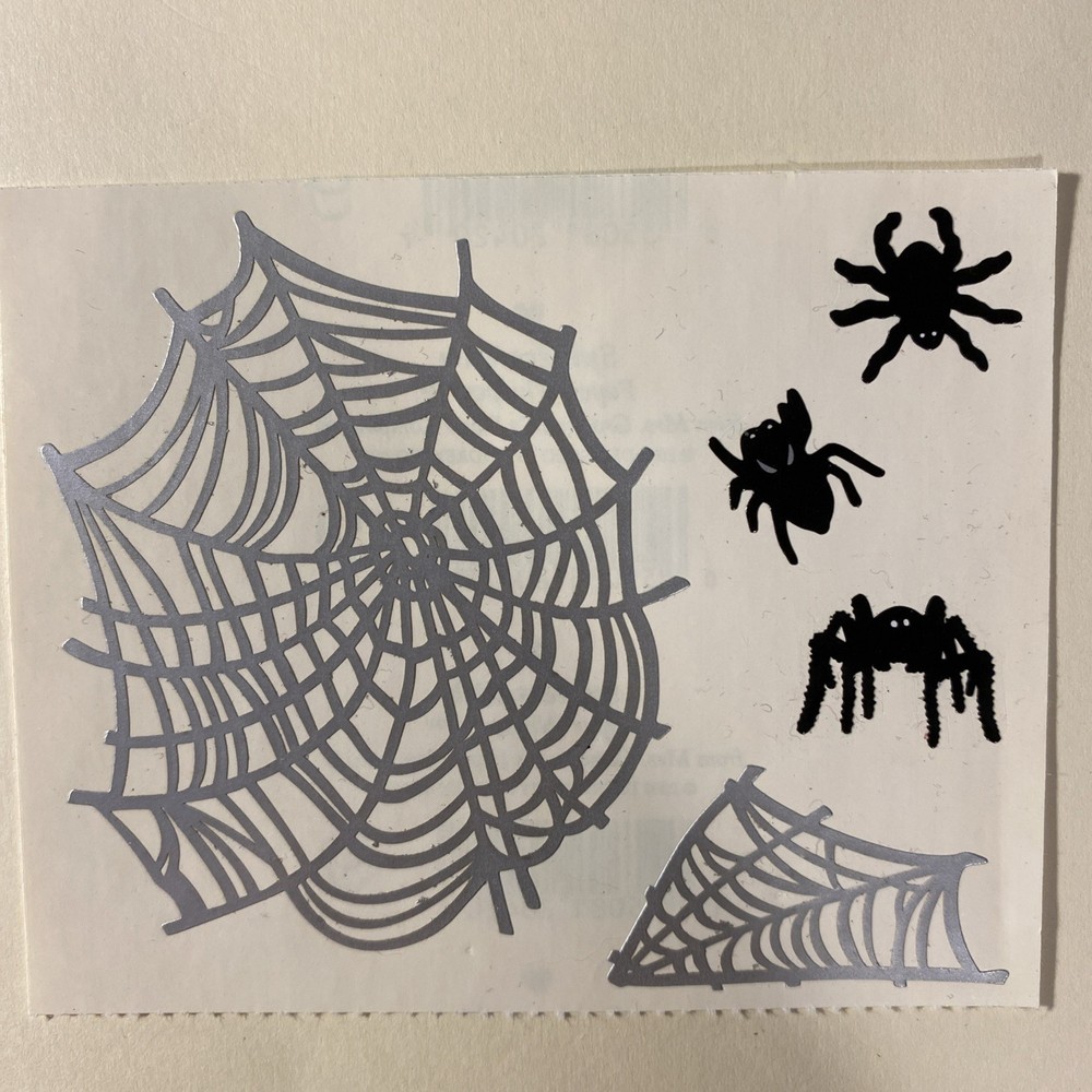 Vintage SPIDER WEB Sticker Sheet Scrapbook Planner Craft Stickers