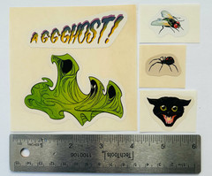 RETRO STICKER LOT Horror Ghost Raven Spider Black Cat Insects Blood Severed Hand