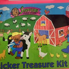 Vtg 90s Sandylion Sticker Treasure Kit Case Only Bear Farm Barn Pigs Cow Horse