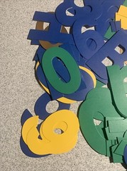 Lot Of 4” Jumbo Letters And Numbers – Green, Yellow, Gold & Blue (A8)