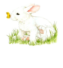 12 CUTE Linda K Powell 1 1/2″ x 1 1/4″ BUNNY RABBIT STICKERS USA MADE #61