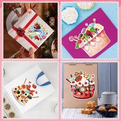 24 Sheets Make a Cake Sticker for Kids, Make Your Own Dessert Mix and Match Stic
