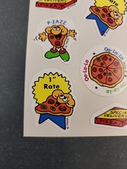 Vintage TREND Stinky Stickers full sheet 12 scratch sniff smell T-173 PIZZA
