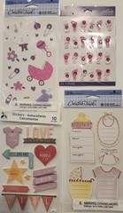 Lot Of 11 JOLEE’S BOUTIQUE Momenta K&Co Creative Touch 3D Stickers BABY GIRL