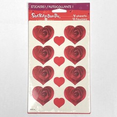 NEW Stickety Doo Da FLORAL ROSE HEARTS American Greetings Stickers 4 Sheets