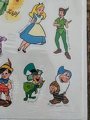 Vtg Hallmark Disney Stickers Seals 4 Sheets Pack Open Box 1980s Peter Pan Alice