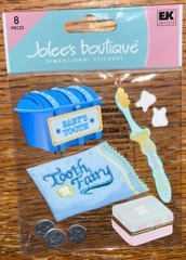 RARE Jolees Baby’s 1st Teeth Tooth Fairy Brush Money Box Toddler Infant Stickers