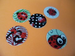 Pre Cut One Inch Bottle Cap Images LADYBUGS LADY BUGS Free Shipping