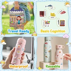 Vowusa Reusable Sticker Book Supermarket Style Toddler