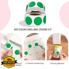 WANSTE 500pcs 3/4″ Green Dot Stickers Color Coding Labels