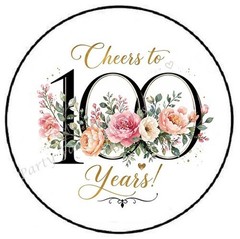 CHEERS TO 100 YEARS ENVELOPE SEALS LABELS STICKERS PARTY FAVORS