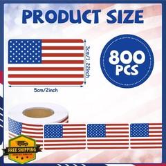 DECYOOL American Flag Stickers Roll 800 Pcs