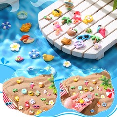 Giegxin 40 Pcs Summer Resin Charm Hawaii 2.6 x 3.9 x 0.6 inches, mixed color