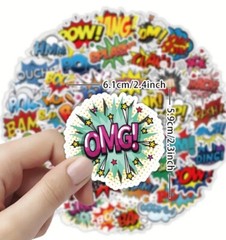 10pcs Comic Book Action Word Stickers- Scrapbook, Journal, DIY Crafts & Cards