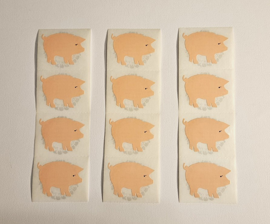 Mrs. Grossman’s Stickers Lot of 3 Strips ~Pig Pigs ~ 1979 Vintage HTF RARE