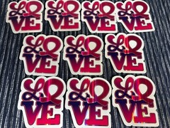 Breast Cancer Awareness Sticker Lot Of 10 “Love” 2-3/4 X 3 Pink Ribbon