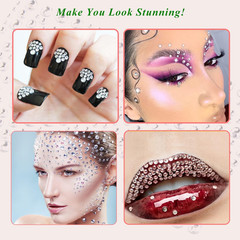 325Pcs Clear Rhinestone Stickers,Self Adhesive Bling Gems Embellishment Stickers