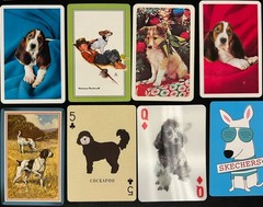 Lot of 20 Dog Themed Single Playing Cards Vintage to Modern craft junk journal