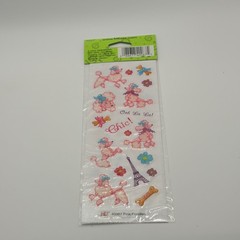 ME! etc. Pink Poodles 40067 Glitter Stickers Vintage 2004 Paris French Y2K
