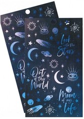 2 sheets Recollections Scrapbook Stickers Moon Stars Planets Out of this World