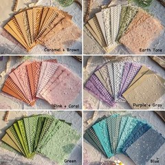 96 Sheets Textured Scrapbook Paper and Mesh Fabric Assorted Set – 6 ARTSMN008