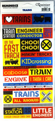 Reminisce Trains Engineer Conductor Cardstock Stickers 12″ Sheet Scrapbooking