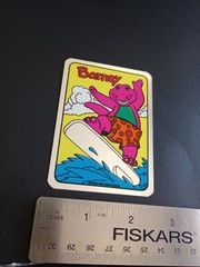 Vintage Stickers Barney Dinosaur Foil Mylar Vending Machine Sticker Reflective