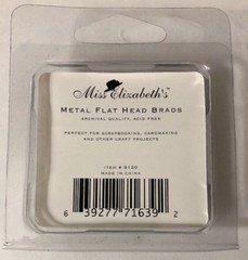 LIME GREEN METAL FLAT HEAD BRADS(25pc)Miss Elizabeth’s•Card Making•Scrapbooking•