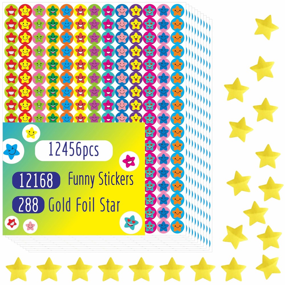 12456 PCS Star Stickers, More Than 12100 Incentive Star Stickers & 288 Gold F…