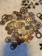 CRAFTERS MUST SEE!! Massive Metal Embellishment Lot For Mixed Media/scrapbooking