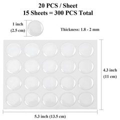 Tosnail 300 Pieces Epoxy Stickers, 1 Inch Round Clear Resin 1 inch,