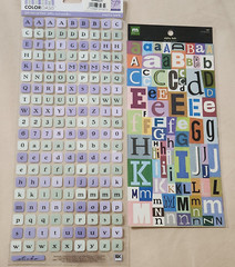 NEW Lot 5 Sets Alphabet Stickers Letters Numbers Multi-Colored Scrapbooking (RR)