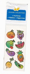 Vintage 1980’s «Sticker Collection» Gold Foil Stickers Fruit with Funny Faces