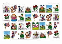 Lot of 7 Vintage Highlights Holiday Sticker Sheets Memorial Labor Arbor Day NOS