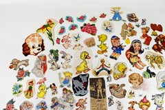 Huge Lot of Authentic 1950s Scrapbook Paper Cutouts | Cute Animals & Children