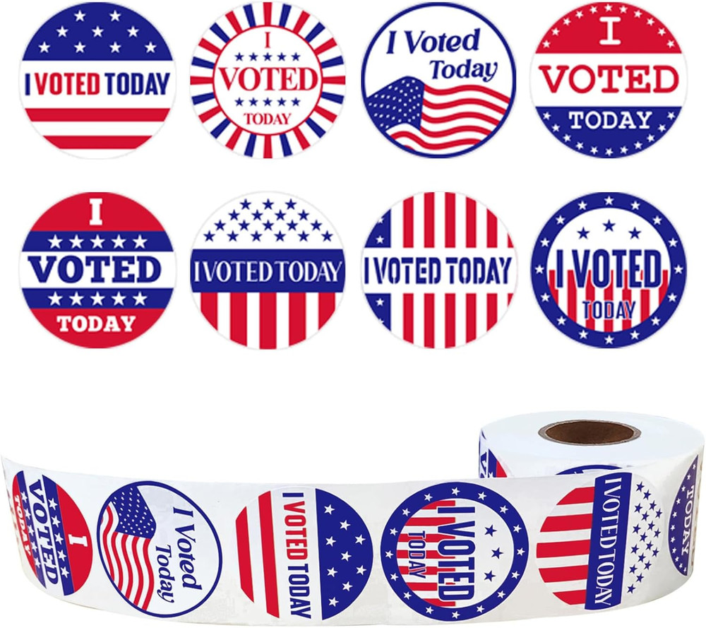 500PCS I Voted Today Stickers 1.5Inch round Patriotic Stickers Circle Red White