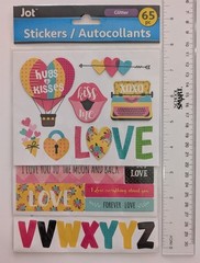 Love Hugs & Kisses Valentine’s Day Scrapbooking Stickers Flip Pack By Jot