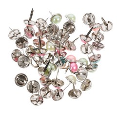50Pcs Decorative Mini Alloy Brads Paper Fasteners for Crafts Assorted Colors