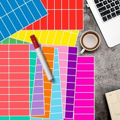 Colored Label Sticker in 12 Colors,3 x 1 Inch Rectangle Color- Coding Labels,…