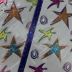 5 Mello Smello Holographic Stars Faces Smiley Sheet Sticker Package Lot “As Is”