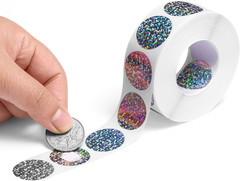 Holographic Scratch off Sticker 1Inch round Scratch off Label 1000Pcs/Roll