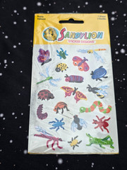 Sandylion Stickers Fuzzy Flocked bugs Insects 1 Sheet New Sealed HTF VTG PFR111