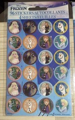 Lot of 4 Frozen Stickers Kids Disney Round Elsa Anna Olaf Kid 16 Sheets 384 ct
