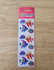 Vintage SANDYLION Sealed Sticker Strip Colourful Fish
