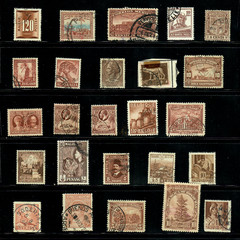 25 Brown Sepia Chocolate Worldwide Used Stamps Color Lot — Crafts Art (WM260)