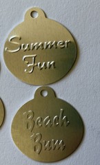 SIMPLY SUMMER Aluminum TINY TAGS (6pc)Doodlebug•Card Making•Lazy Days •Vacation